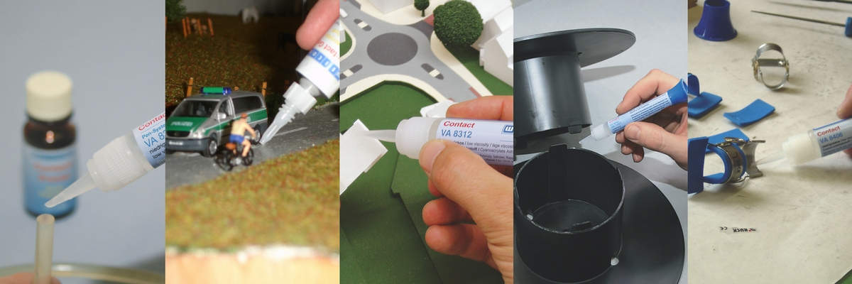 Industrial super glues from Swift Supplies used to bond silicone tube, as a glue in model making, bonding powder coated metal ducting and bonding plastic to metal